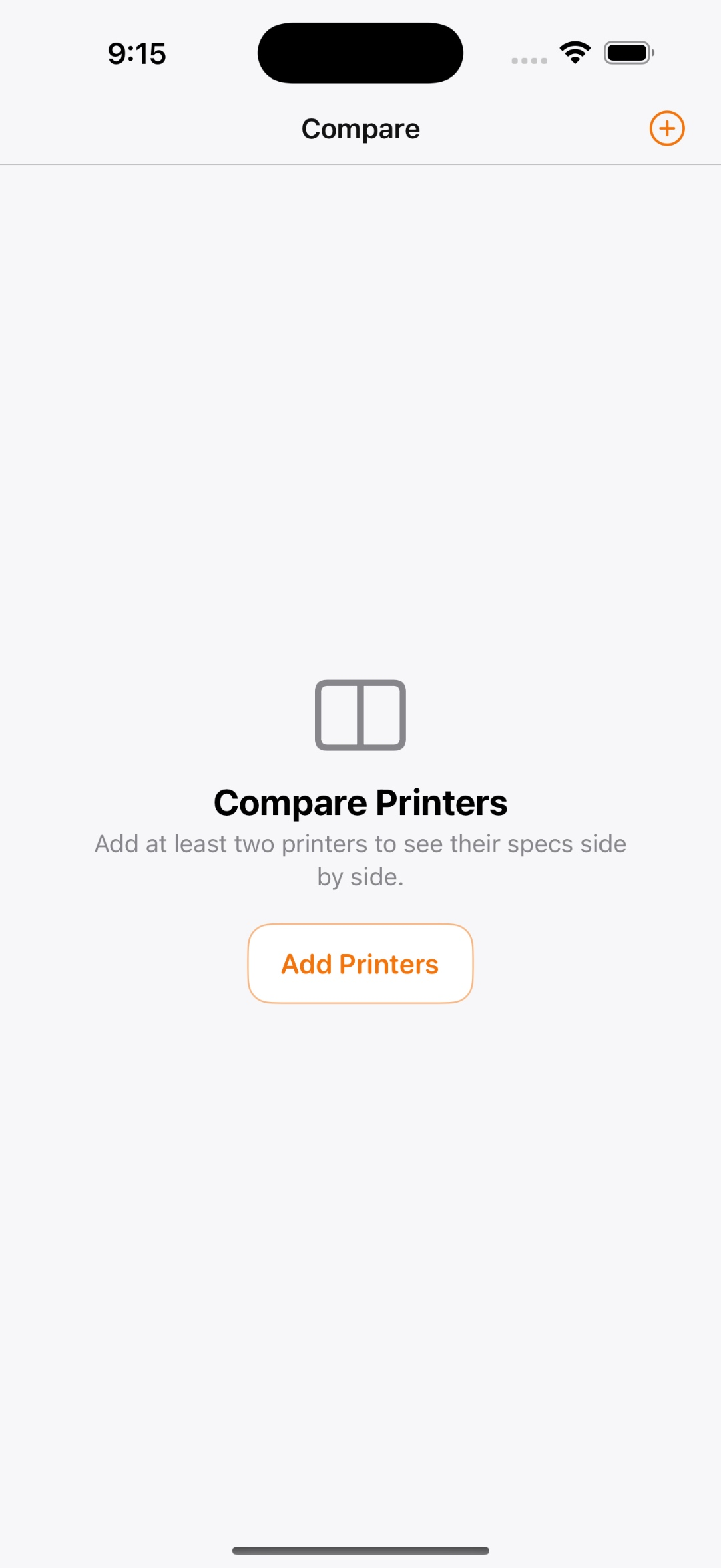 Compare printers screen in Printer Studio placing machines side by side